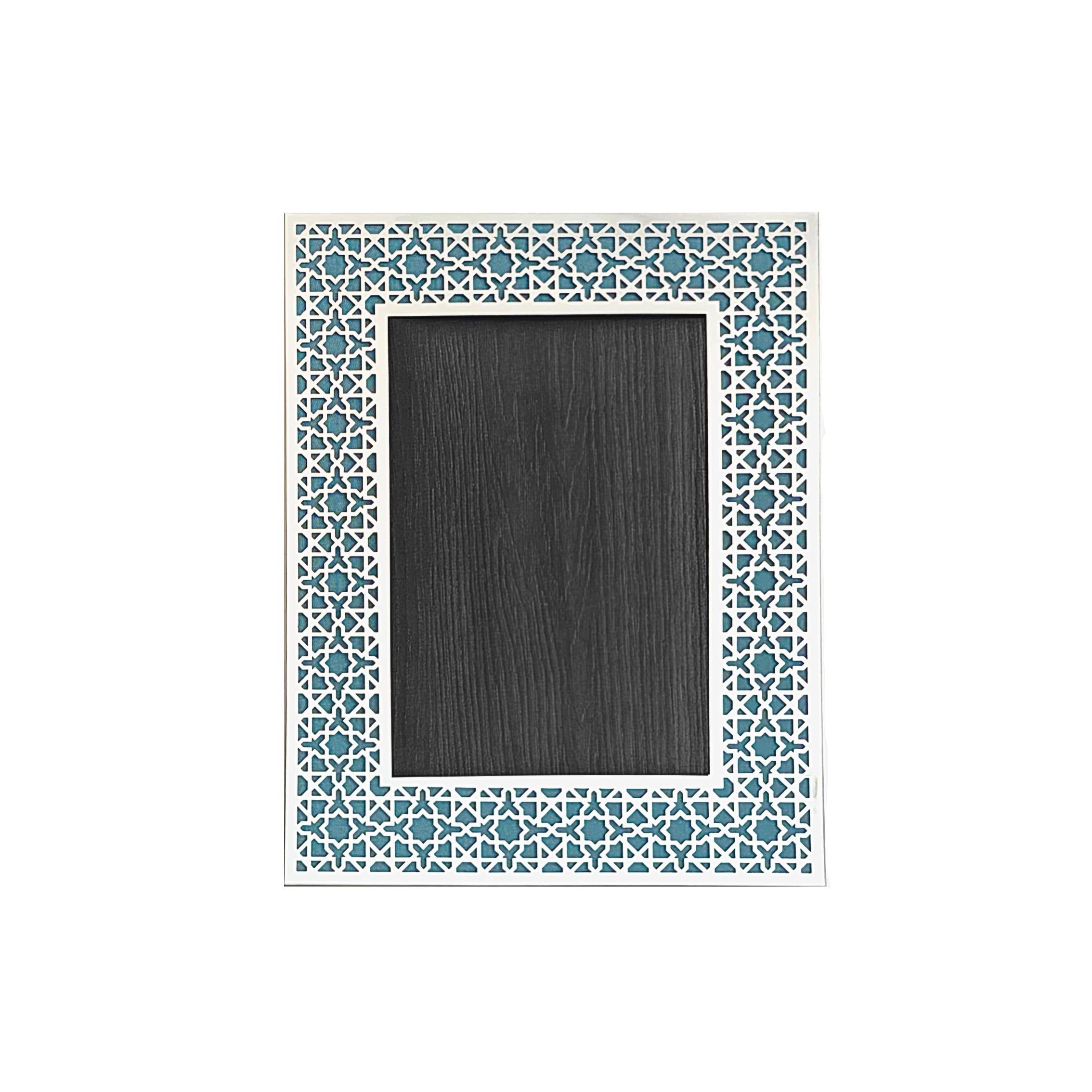 Aqua Blue Arab Silver Photo Frame (5R)