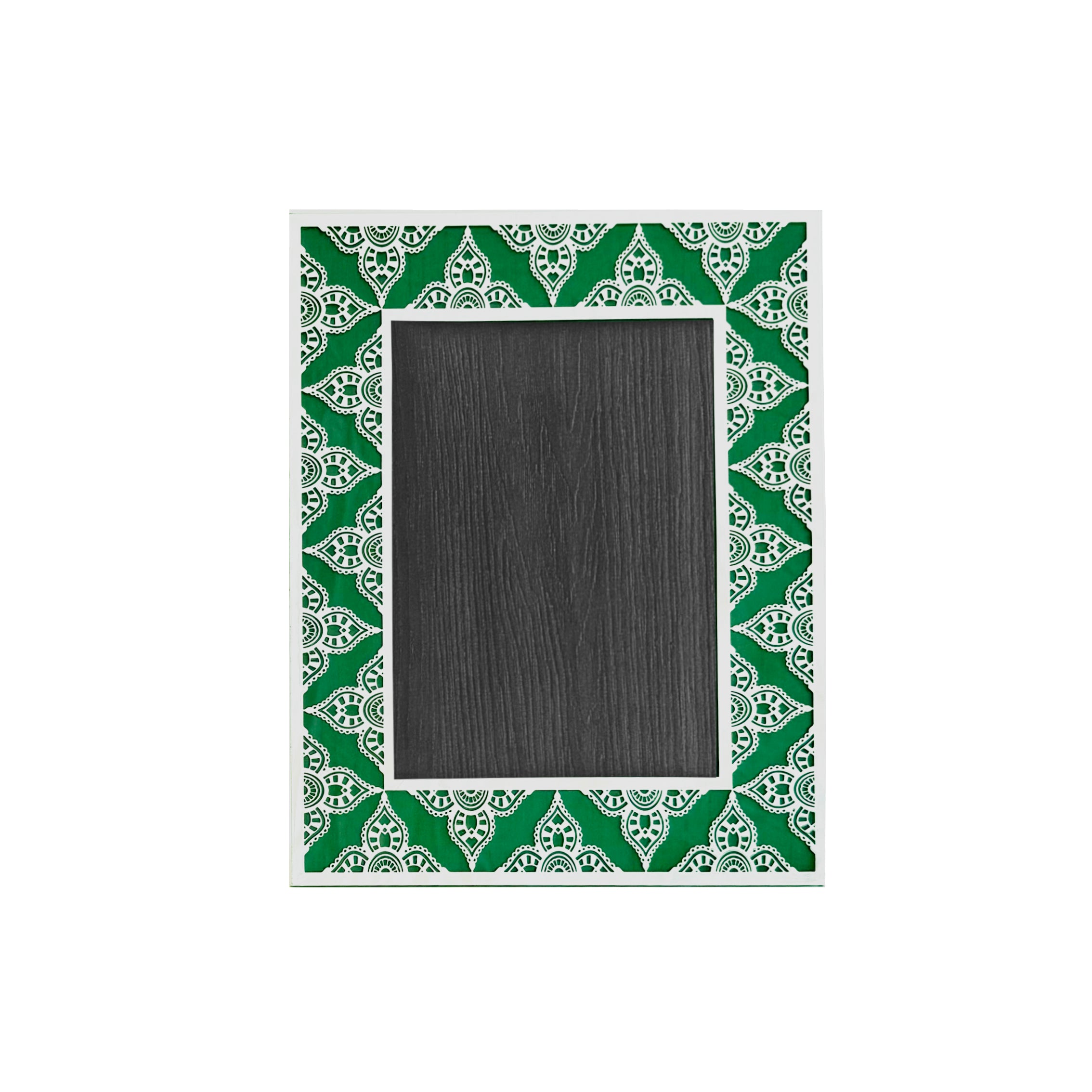Emerald Green Paisley Silver Photo Frame (5R)