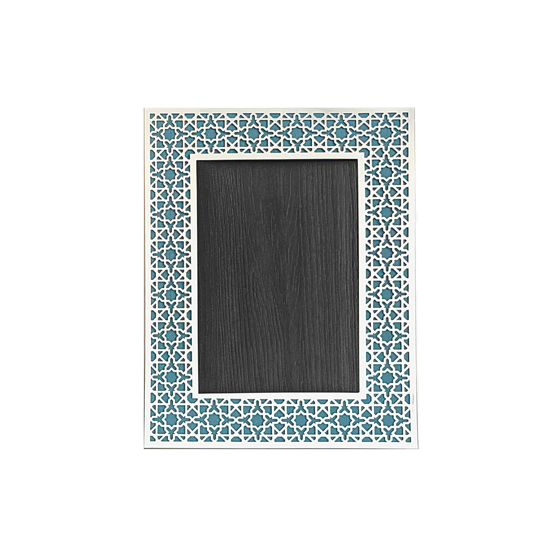 Aqua Blue Arab Silver Photo Frame (5R)