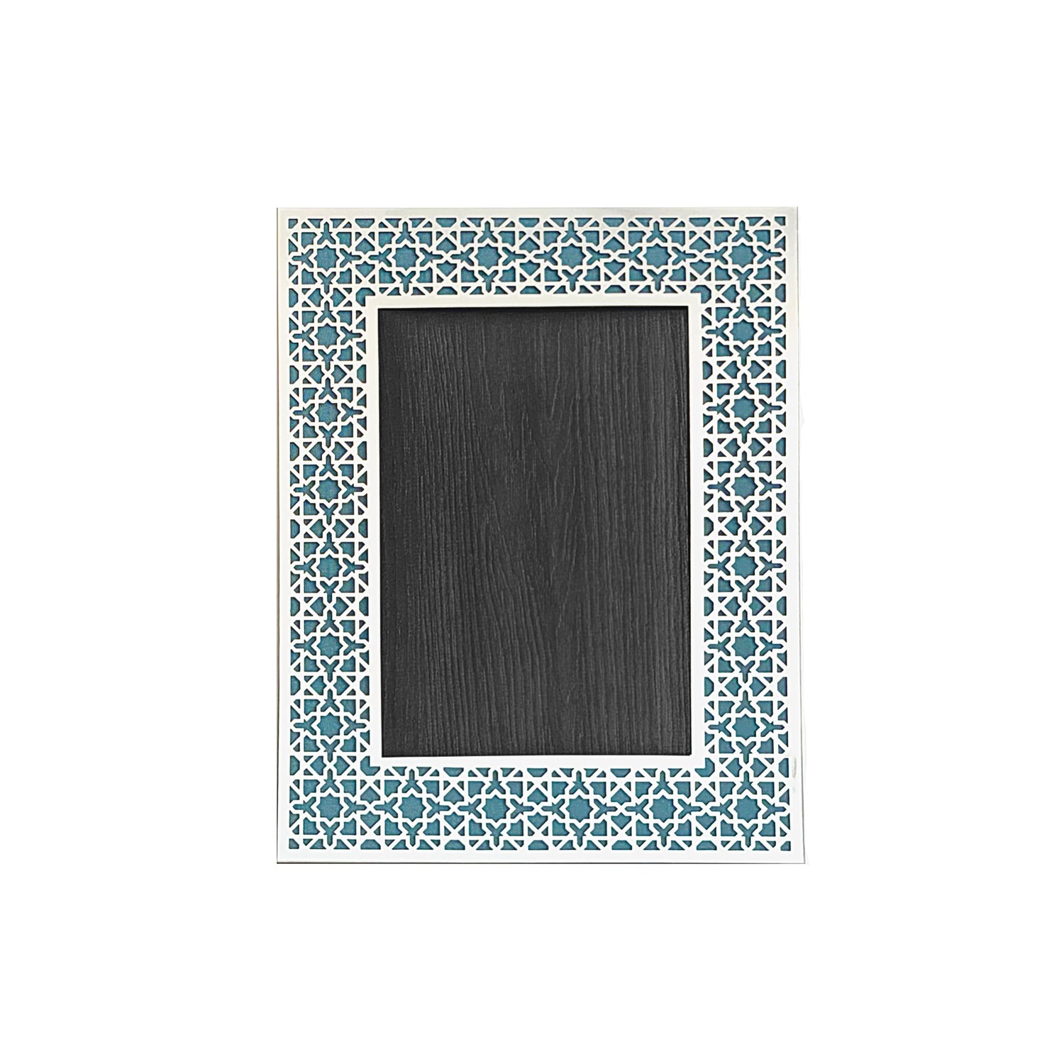 Aqua Blue Arab Silver Photo Frame (5R)