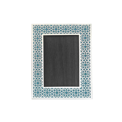 Aqua Blue Arab Silver Photo Frame (5R)
