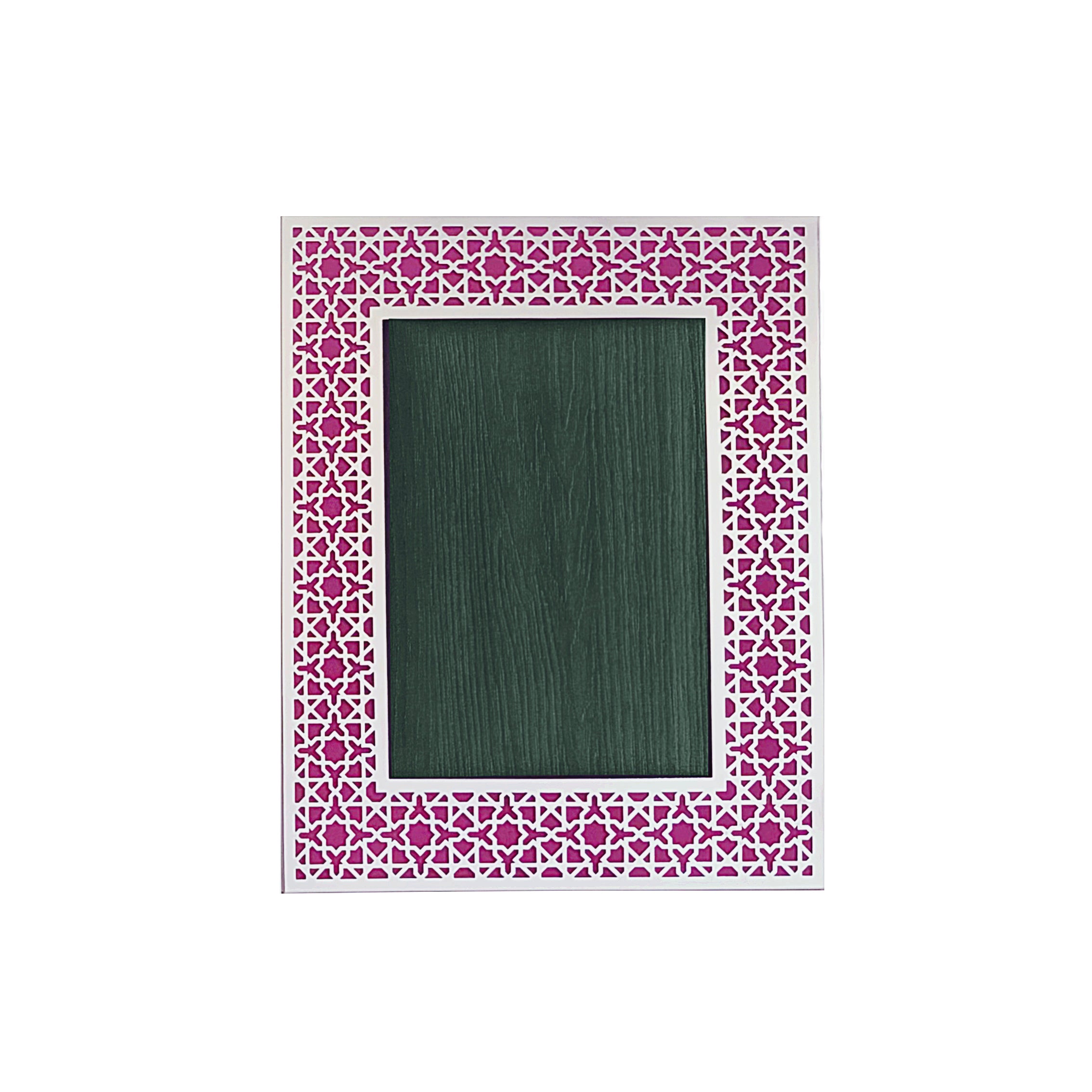 Fuchsia Pink Arab Silver Photo Frame (5R)